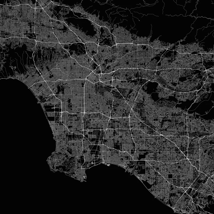 Los Angeles area map